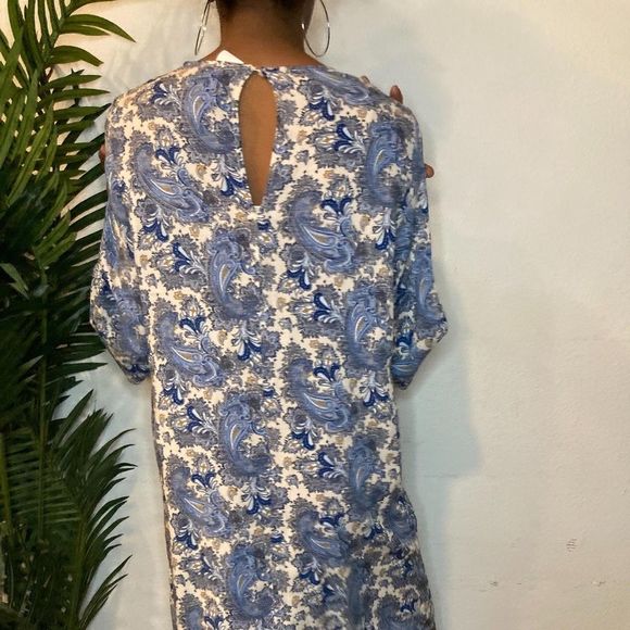 By H&amp;M Blue And Beige Printed Dress - Picture 7 of 10